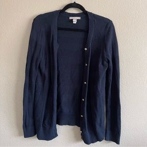 Banana Republic Navy cardigan with gold buttons